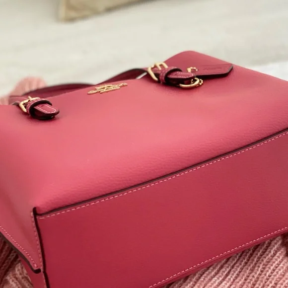 🆕 COACH | Pink Strawberry Haze Mollie Tote 25 Crossbody Shoulder Bag Purse - Picture 8 of 16
